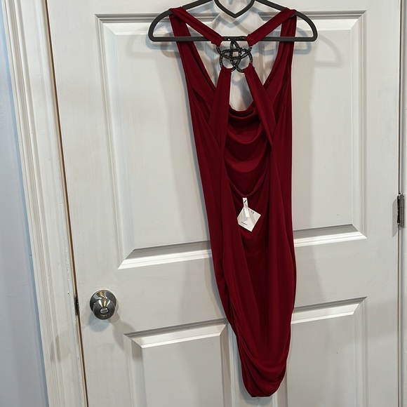 Red Open Back Dress - Picture 4 of 5